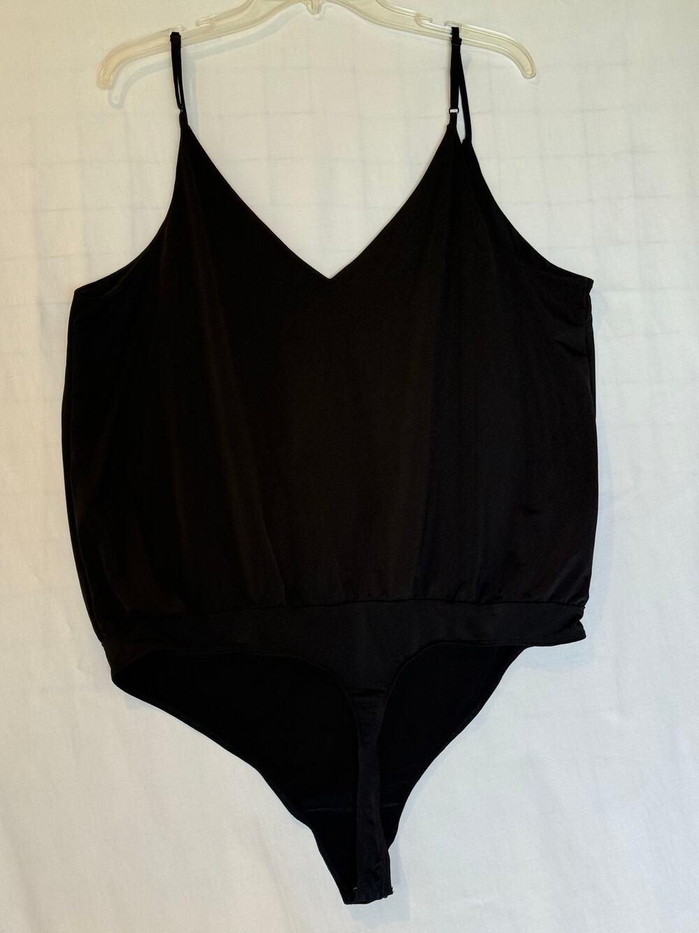 Express Women's Black V-Neck Sleeveless Blouse thong Bodysuit XL Adjustable